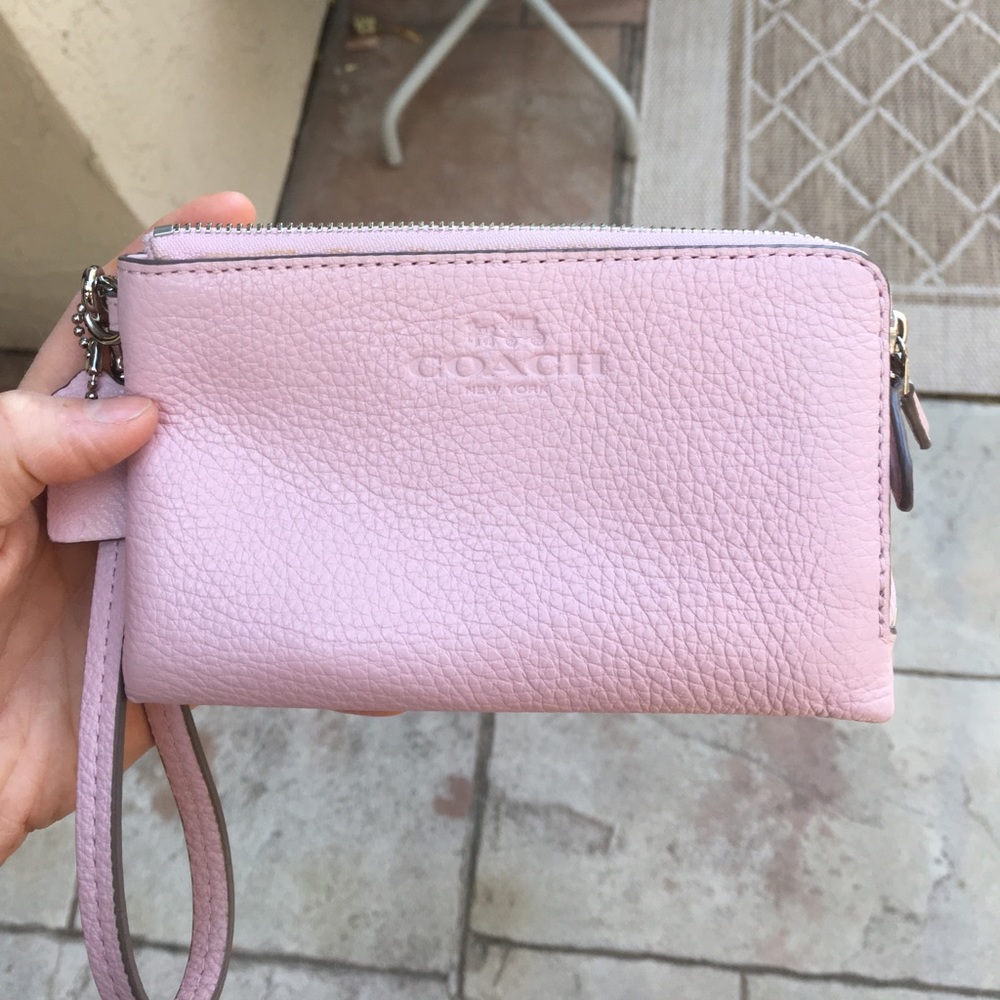 Baby pink never used coach wristlet