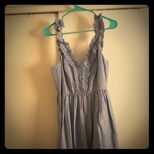 Blue linen, cotton dress