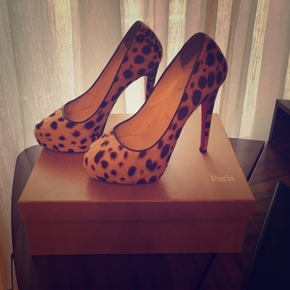 Leopard Print Pony Hair Christian Louboutins - Picture 1 of 8