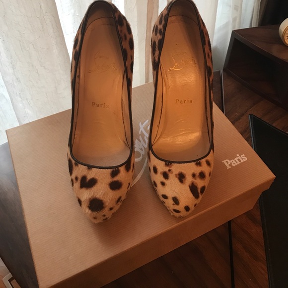 Leopard Print Pony Hair Christian Louboutins - Picture 2 of 8