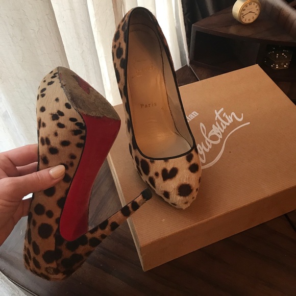 Leopard Print Pony Hair Christian Louboutins - Picture 7 of 8