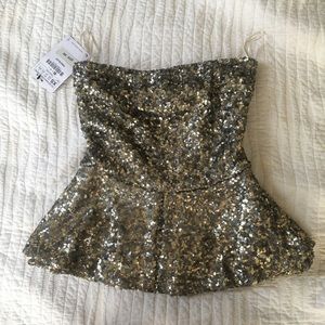 Super cute Zara strapless sequined top! NWT