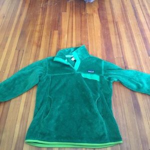 Patagonia green fuzzy pullover
