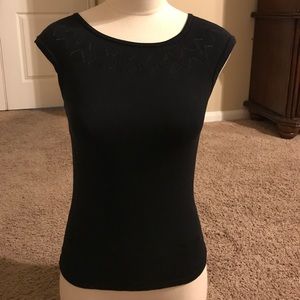 Black sleeveless top