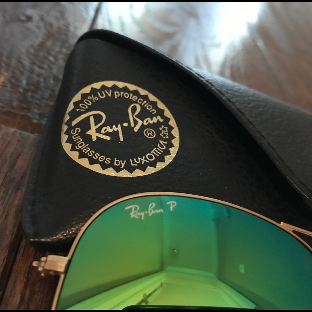 Green Polarized Aviator Ray-Ban - Picture 4 of 5