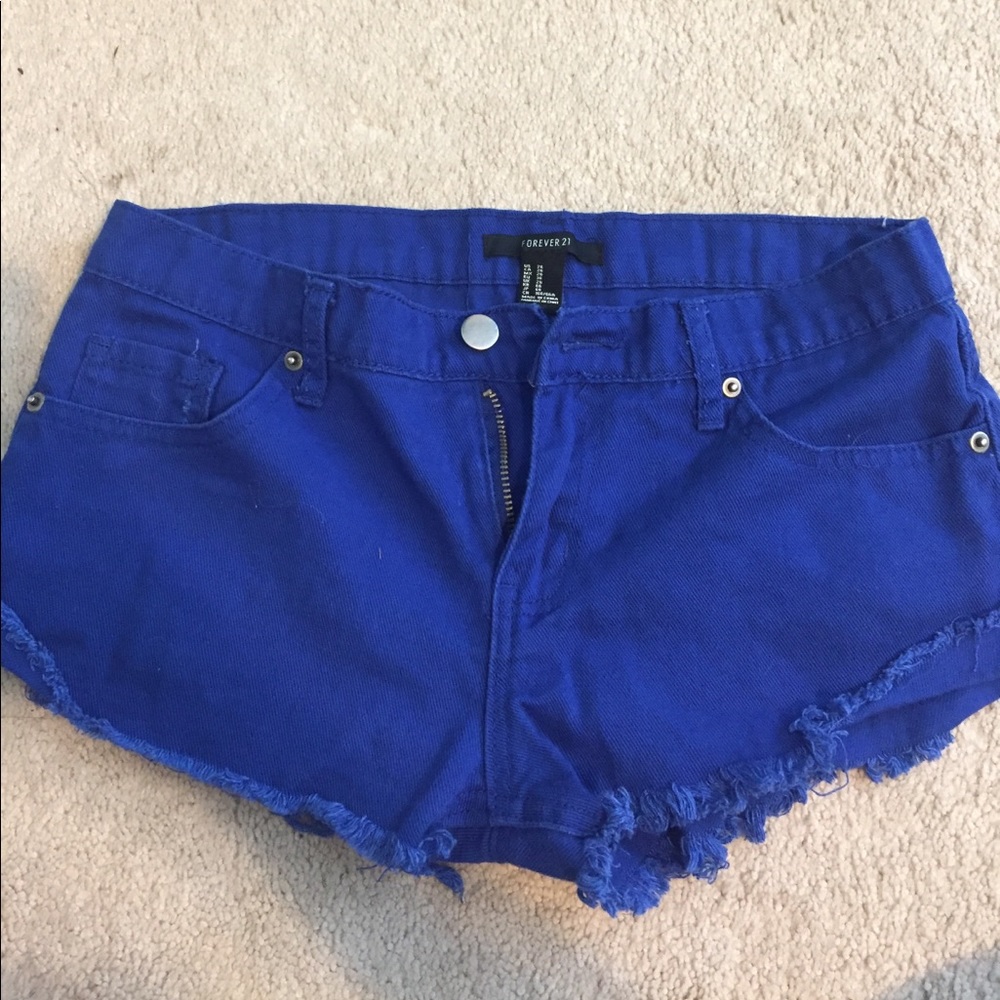 Forever21 blue shorts w silver button
