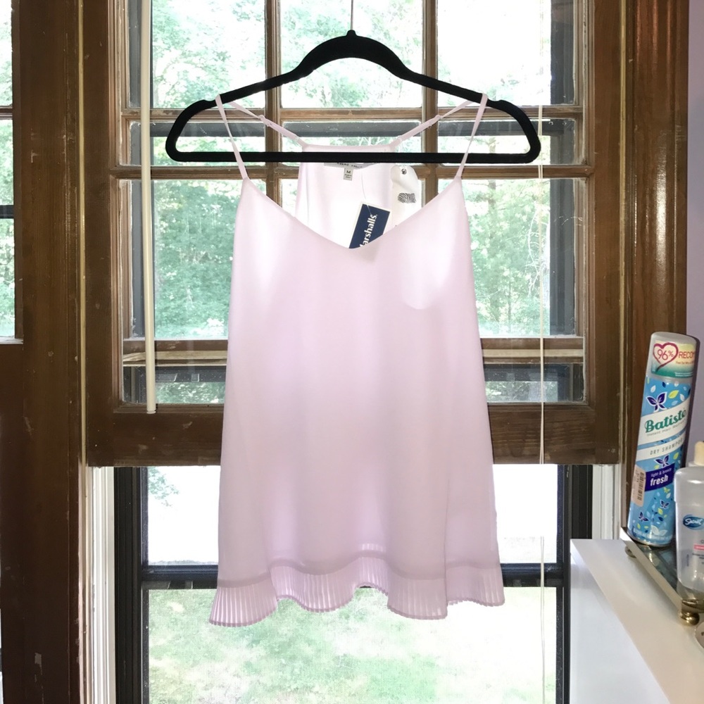 WHITE ZEBRA CHIFFON TANK IN LIGHT PINK SIZS MEDIUM