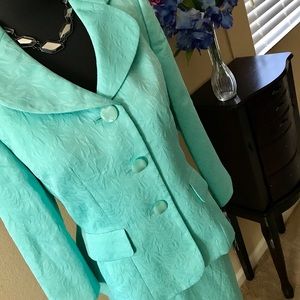 Le Suit Mint Green enlay Pattern Size 6 NWT🌸🌸