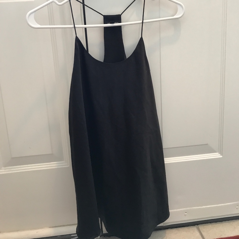 Black silky tank