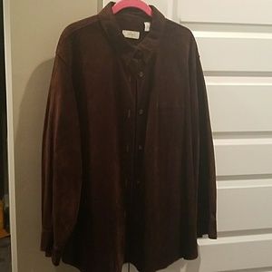 Great chocolate brown suede shirt jacket