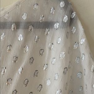 Sheer top with metallic polka dots? Yes please!