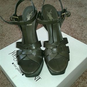 YSL Tribute Sandal Size 38 with Heel replacement.