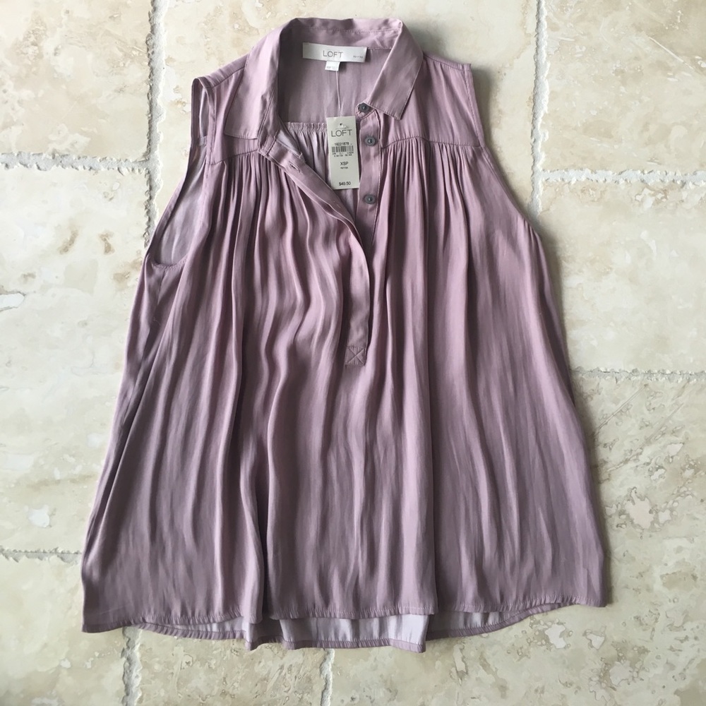 NWT Rose Colored Sleeveless Loft Top