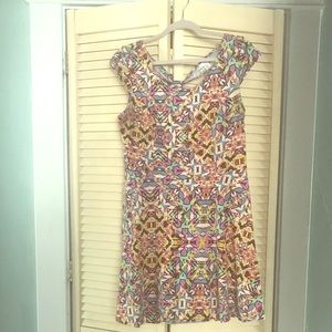 Multi print skater dress