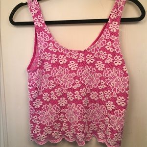 Floral Topshop Pink Tank Top