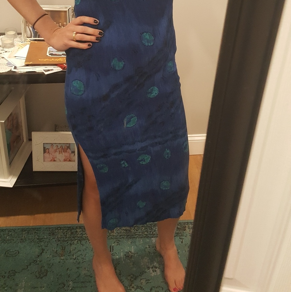 Blue Patterned Dress - image 2