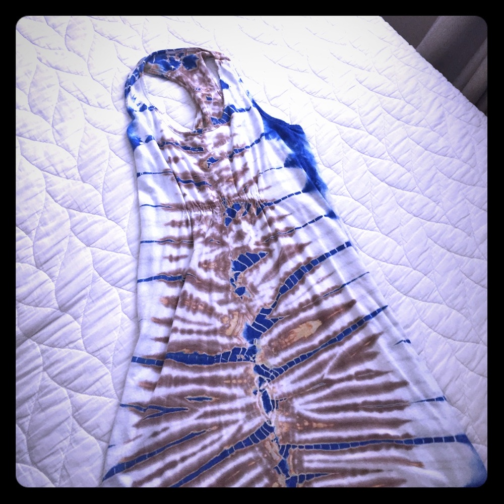 Language tie dye maxi dress