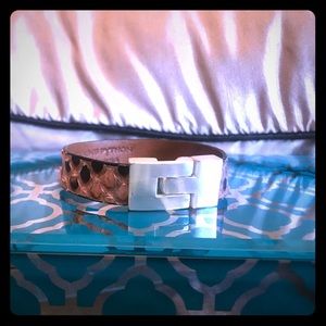 Leighelena Pink Python Thin Jigsaw Bracelet