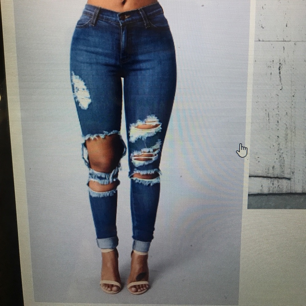 Fashion Nova Beach Bum Jeans-Medium Blue (Size 15)