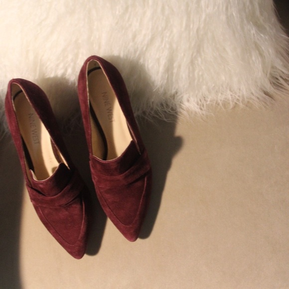 Nine West Shoes - Nine West Fall 2016 Maroon Suede Loafer Heels 6