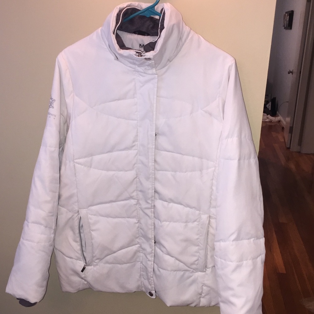 White fluffy winter coat