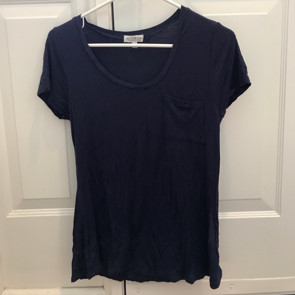 Classic navy blue v-neck