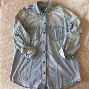 Express - Light Denim Boyfriend Style Button Down