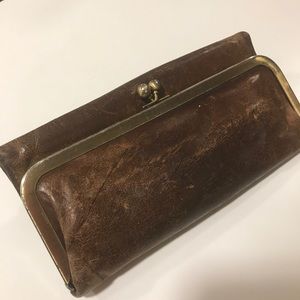 Brown Leather HOBO Tri-Fold Wallet