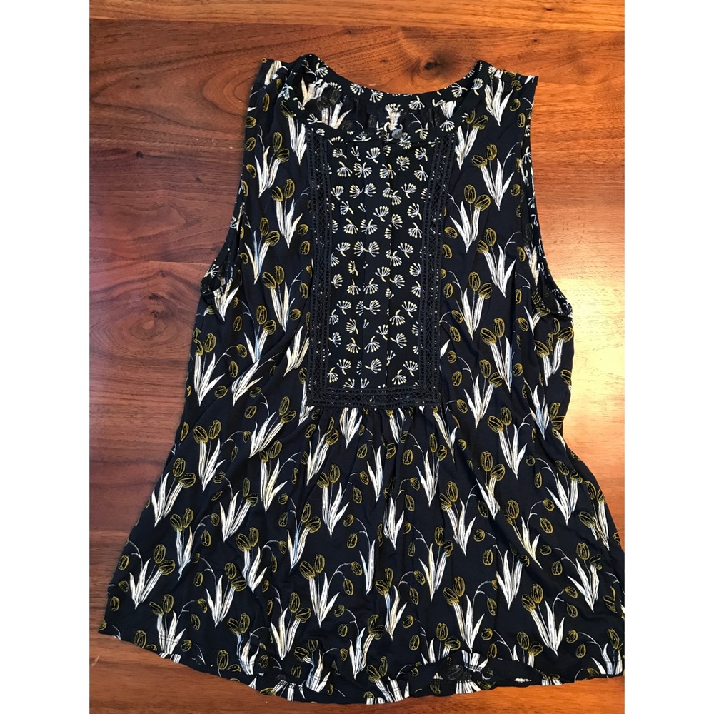 Loft Mixed Flora Print Sleeveless top