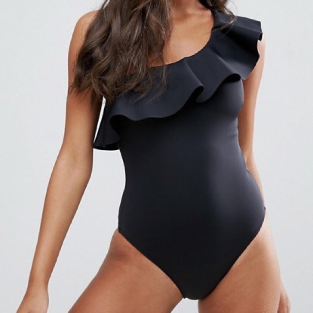 Ted Baker Frillay One Shoulder Ruffle Swimsuit