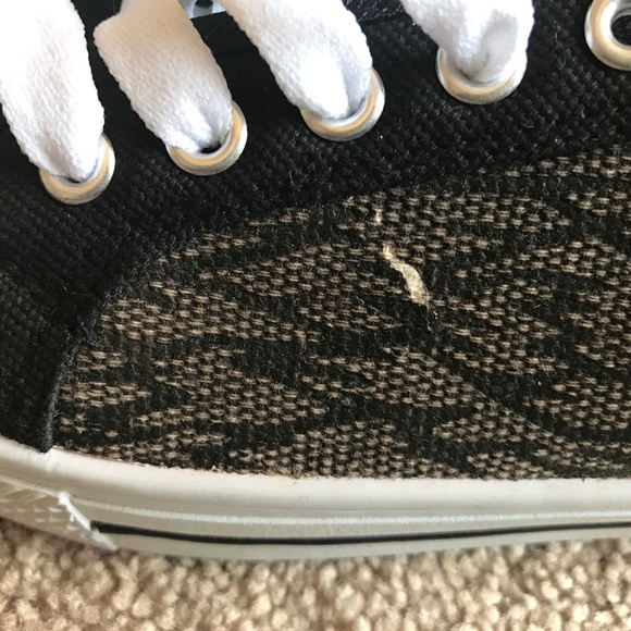 Mens Sneaker Shoe Black/Brown/White Canvas Boys - Picture 7 of 8