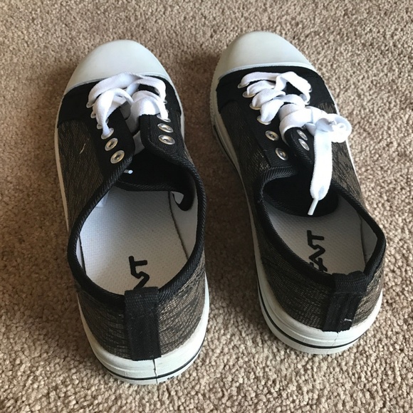 Mens Sneaker Shoe Black/Brown/White Canvas Boys - Picture 5 of 8