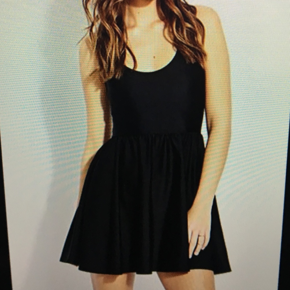 Black halter skater dress