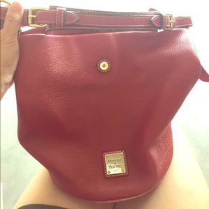 Dooney & Bourke red leather bucket purse