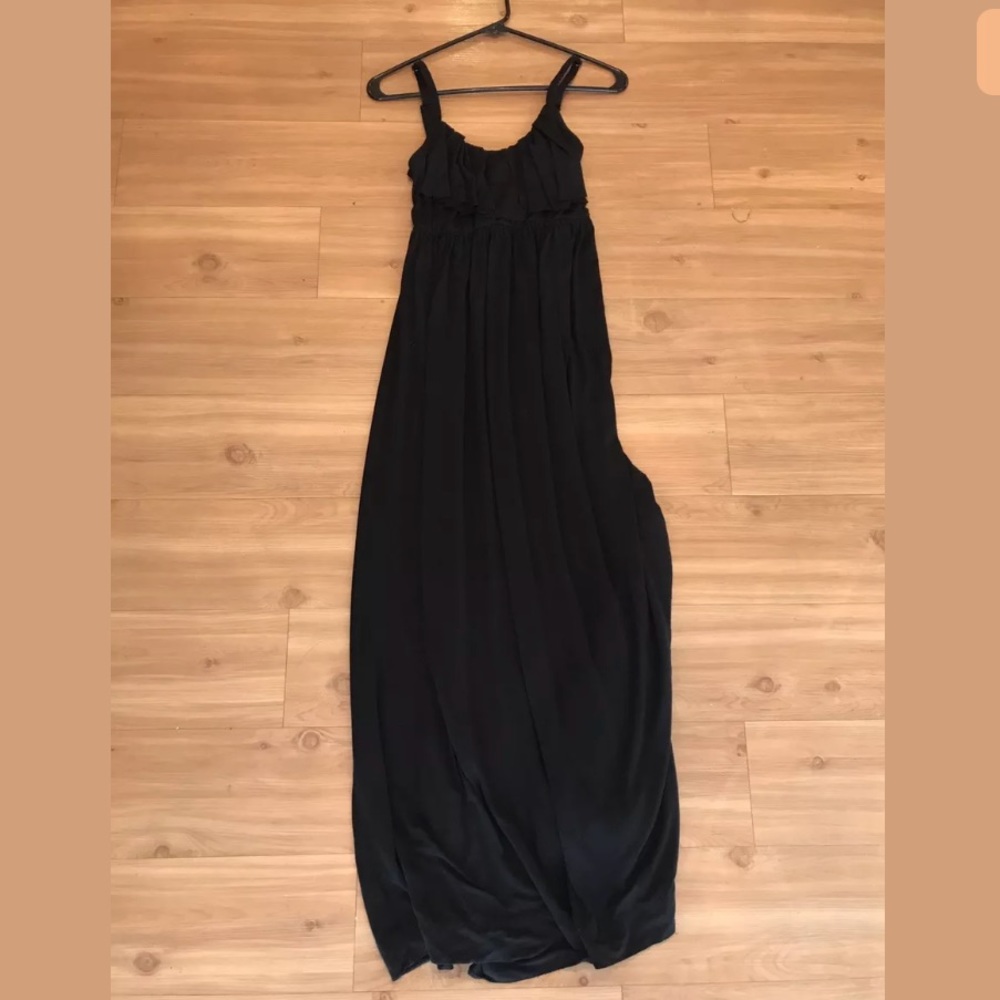 New York and Company Black Peplum Maxi Dress