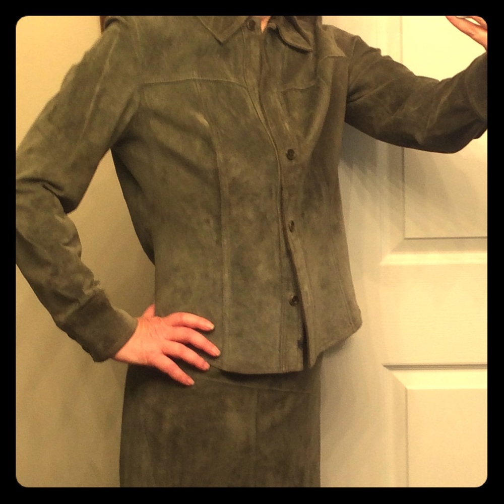 Suede button-down shirt