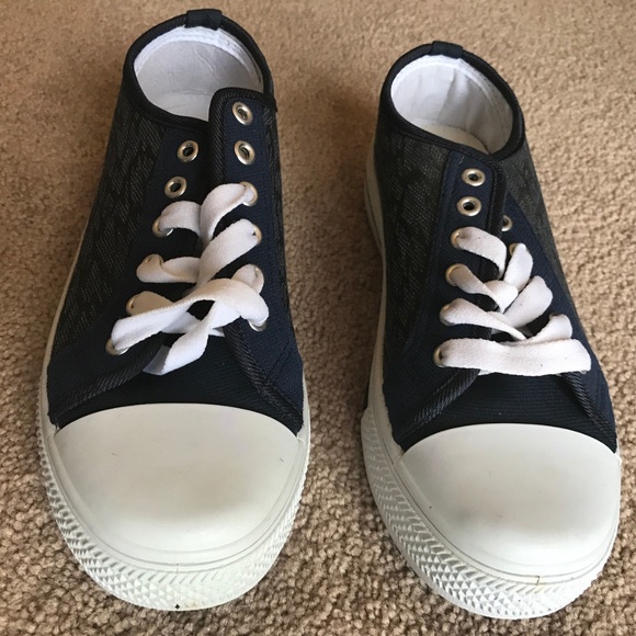 Mens Sneaker Shoe Blue and White Canvas Boy Sz 7.5 - Picture 5 of 8