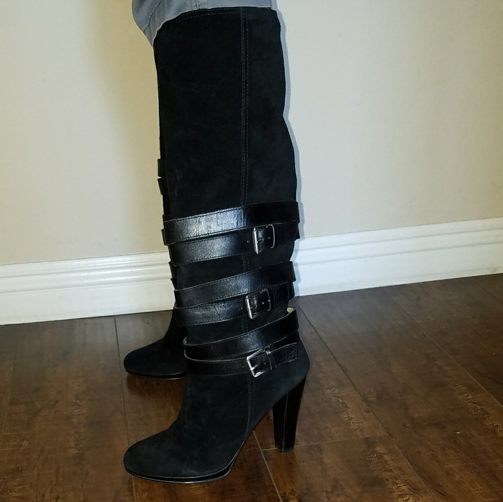 Nine West black Suede slouchy boots
