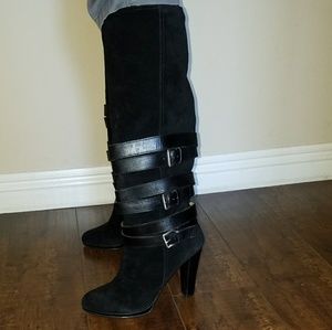 Nine West black Suede slouchy boots