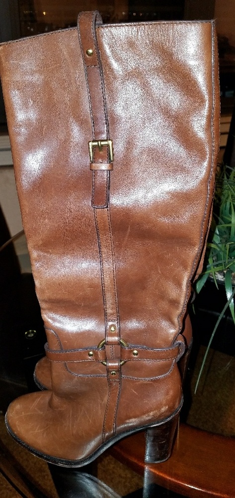 COACH Ellie Chestnut  Harnest Buckle High Boot