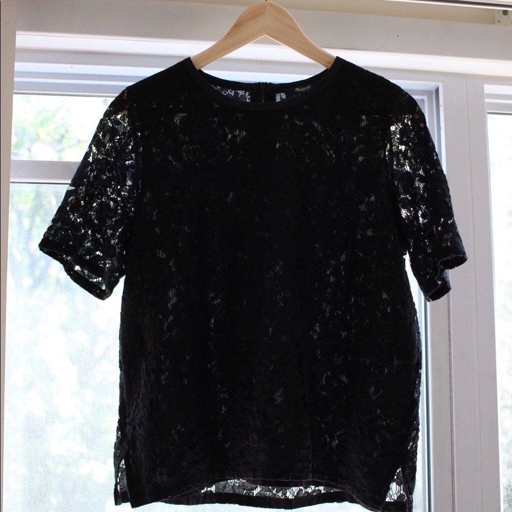 Madewell Eyelet Lace Top with back zipper