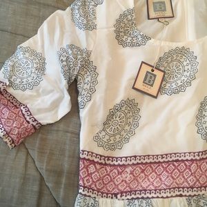 NWT! Alicia Bell white cotton printed dress