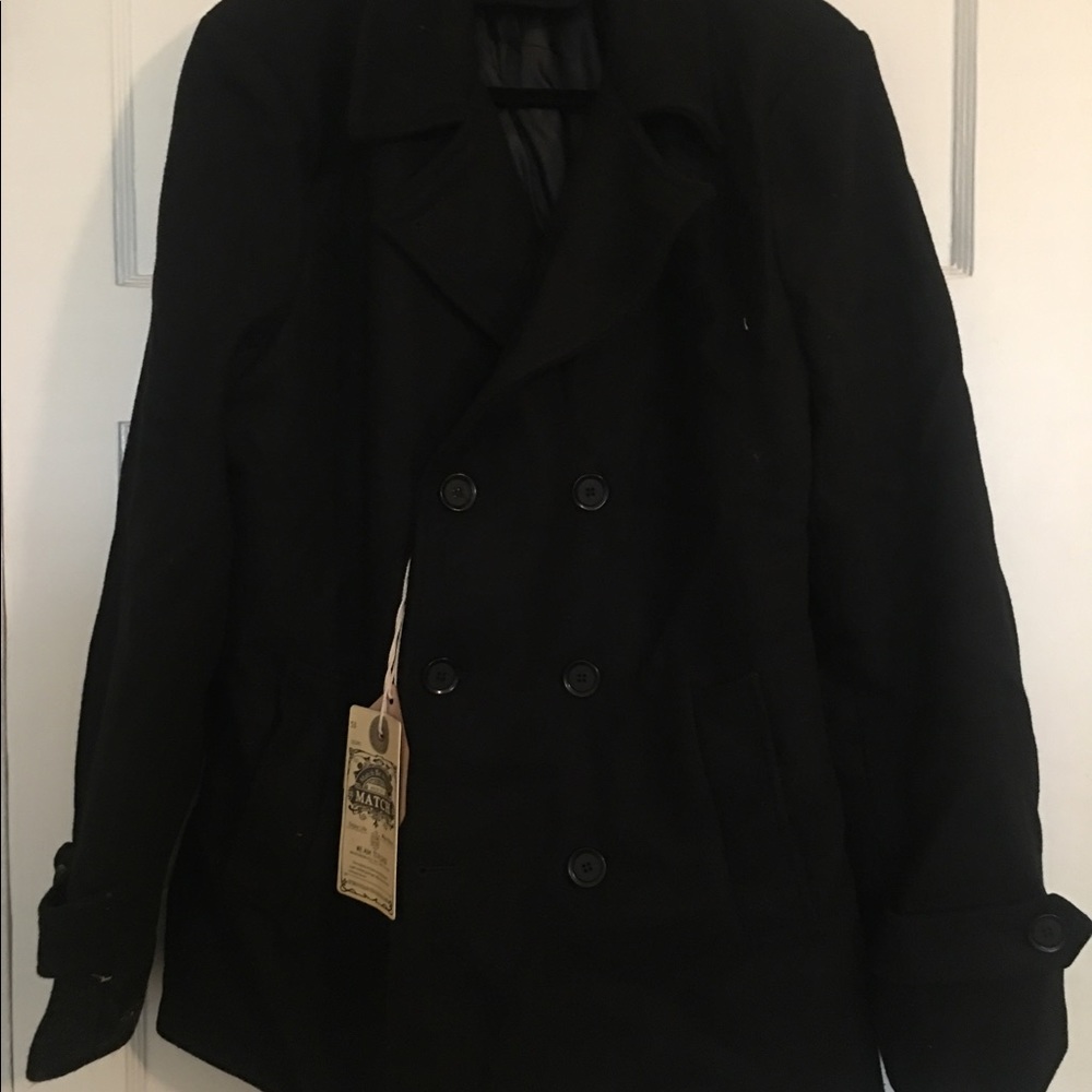 Men's Black Pea Coat