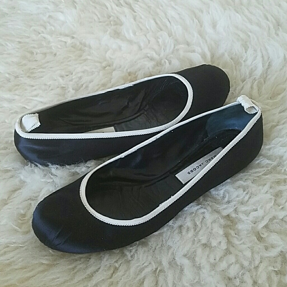 Marc Jacobs Satin Black Flats