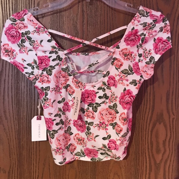 Forever 21 Floral Crop Top - Picture 2 of 2