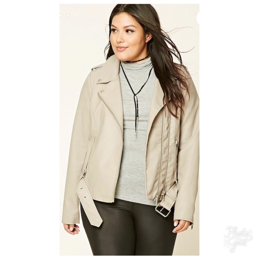 Forever 21 Plus Size 0X ✨ Taupe Moto Jacket✨