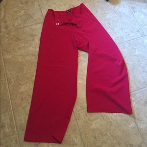 Red Wide leg dress pants