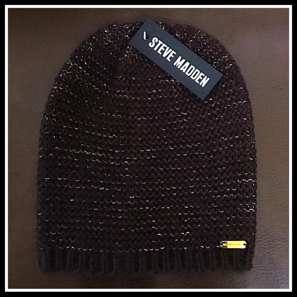 STEVE MADDEN METALLIC BEANIE HAT - Picture 5 of 8