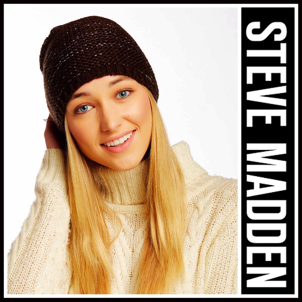 STEVE MADDEN METALLIC BEANIE HAT - Picture 8 of 8