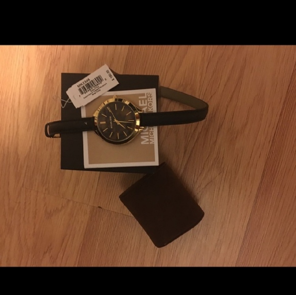 Michael kors leather wrap watch